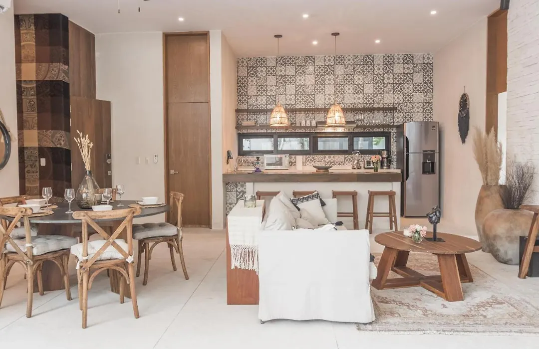 Lovely & Boho-Style 2Br Apartment Aldea Zama Insta-Worthy Pool, Uncovered Patio & Terrace-1