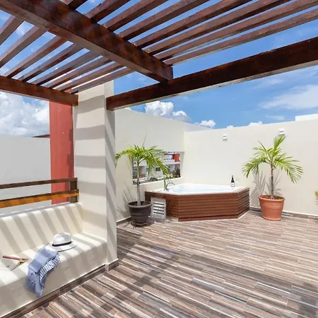 Phenomenal Combo Of 2 Separate Ph 1 In Playa Del Carmen With Private Jacuzzi, Chic Amenities, Gym And 2 Rooftops-3