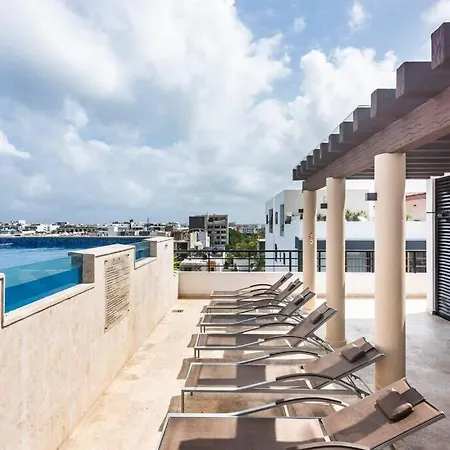 Onebr W Balcony Or Small Studio In Playa Del Carmen, Bbq, Pool Infinite, Whirlpool, Ac, Tv Smart, 200Mb-3