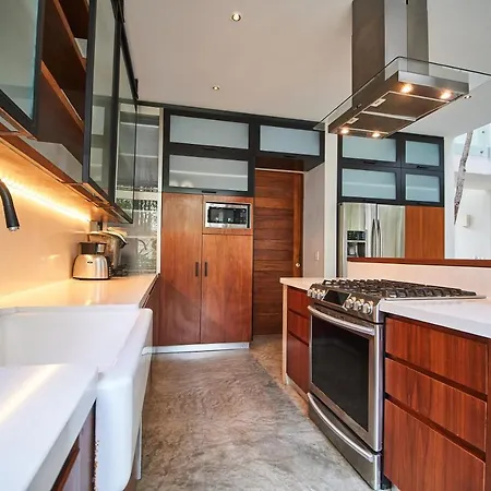 Casa Marhe Fancy House Design Aldea Zama Patio With Pool, Rooftop, Sun Loungers & Grill-3