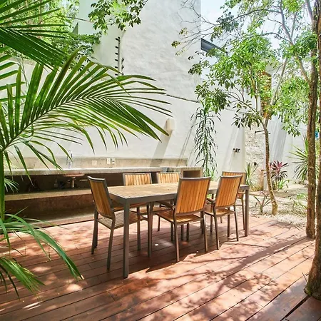 Casa Marhe Fancy House Design Aldea Zama Patio With Pool, Rooftop, Sun Loungers & Grill-2
