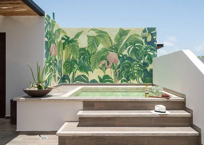 Baak- Acinte Ph1-Bohemian Penthouse Private Plunge Pool Gym Villa Tulum with Pool